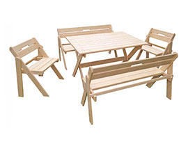 Комплект складной мебели со скамейками на 6-8 человек
