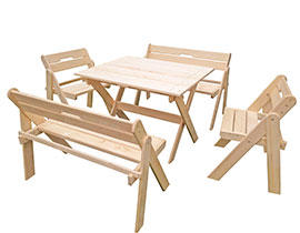 Комплект складной мебели со скамейками на 6 человек